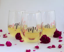 personalised stemless wine glass