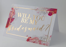 "Will you be my bridesmaid" Card - Gold Foil/Floral