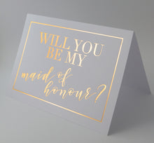 "Will you be my maid of honour" Card - Gold Foil
